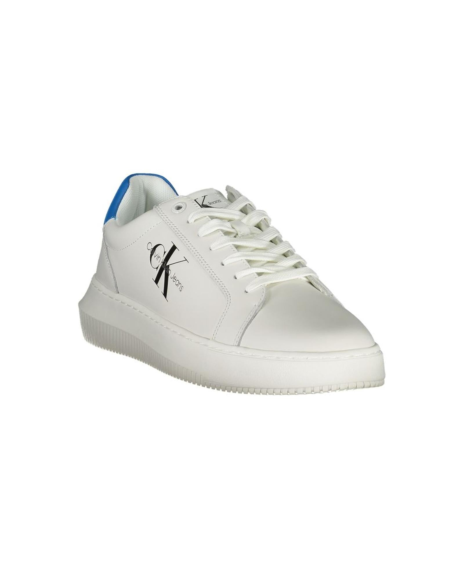 Calvin Klein Men's White Polyester Sneaker - 40 EU