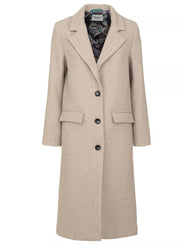 Wool Blend Coat with Front Pockets - Internal Lining L Women