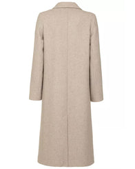 Wool Blend Coat with Front Pockets - Internal Lining L Women