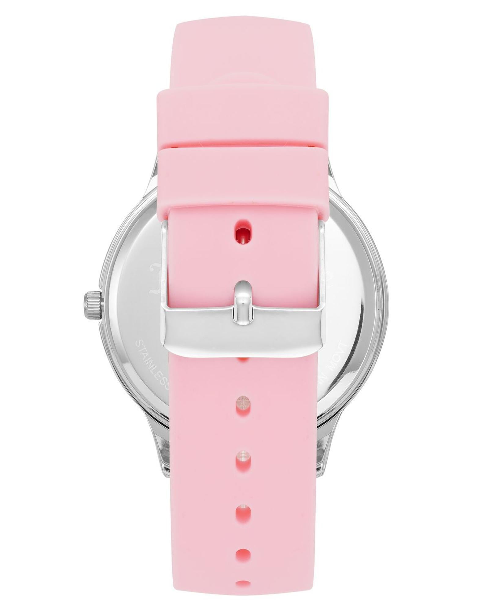 Silver Analog Fashion Watch with Rhine Stone Facing One Size Women