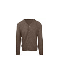 Wool and Cashmere V-Neck Cardigan with Diamond Stitching L Men