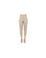 High Waist Trousers with Pockets and Zipper Closure 42 IT Women