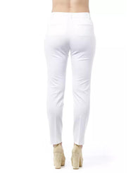 High Waist Slim Fit Trousers with Front and Back Pockets and Zip Closure 38 IT Women