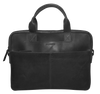 Futura Mens Slimline Leather Laptop Bag School Work Satchel Shoulder Strap - Black