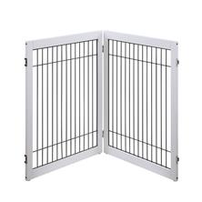 Wooden Dog Pen and Pet Gate Two-Panel Extension, White