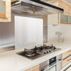 Toughened 60cm x 70cm White Glass Kitchen Splashback