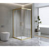 Adjustable 1000x1100mm Double Sliding Door Glass Shower Screen in Gold