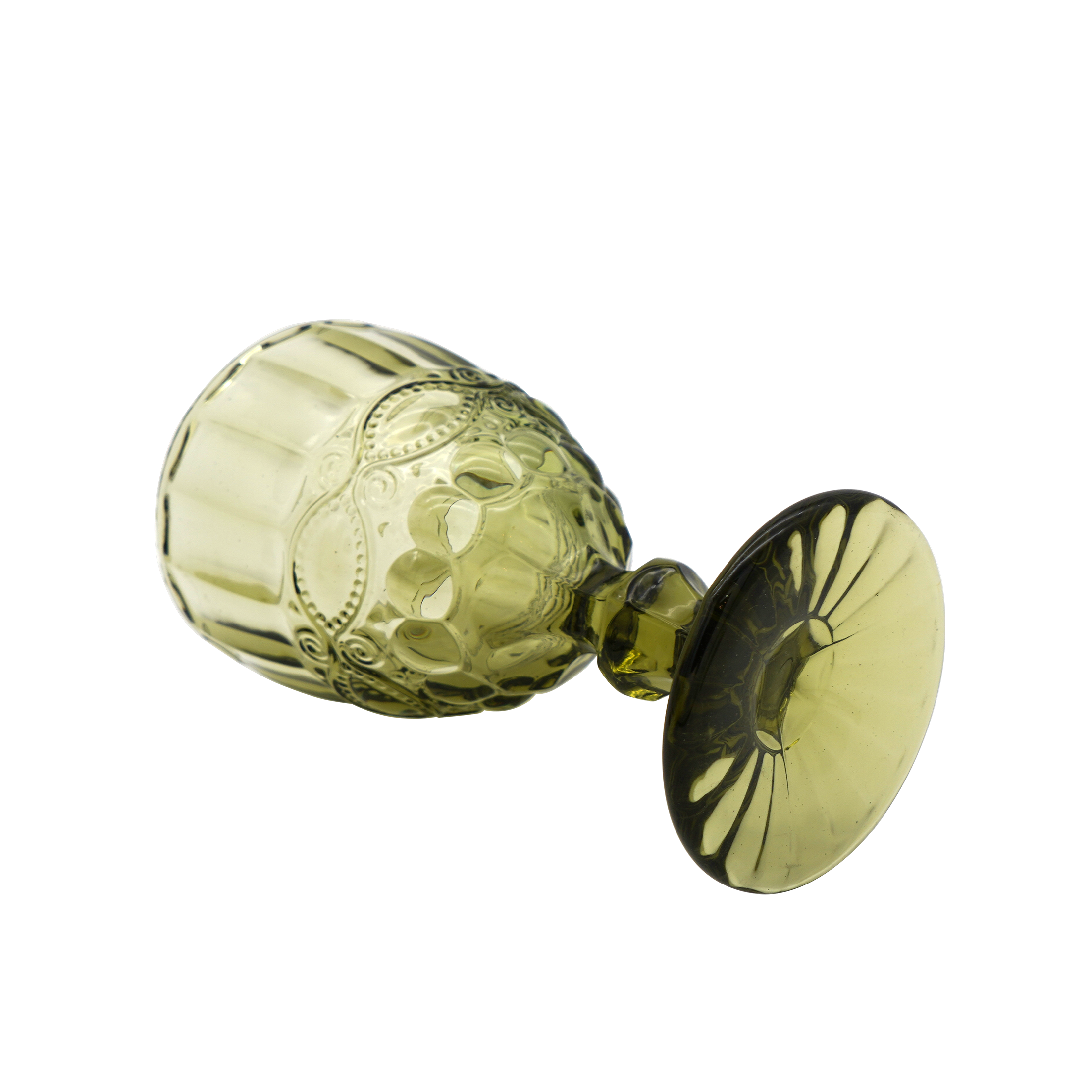 Faubourg Embossed Wine Glass - 310ml Green