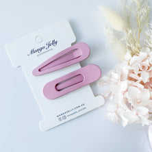 MANGO JELLY Large Pastel Coated Hair Clips - Pink - One Pack