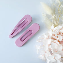 MANGO JELLY Large Pastel Coated Hair Clips - Pink - One Pack