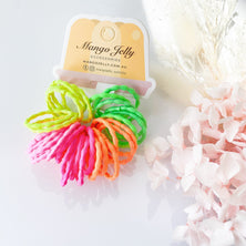 MANGO JELLY Kids Hair Ties (3cm) - Silky Pop Neon - Three Pack