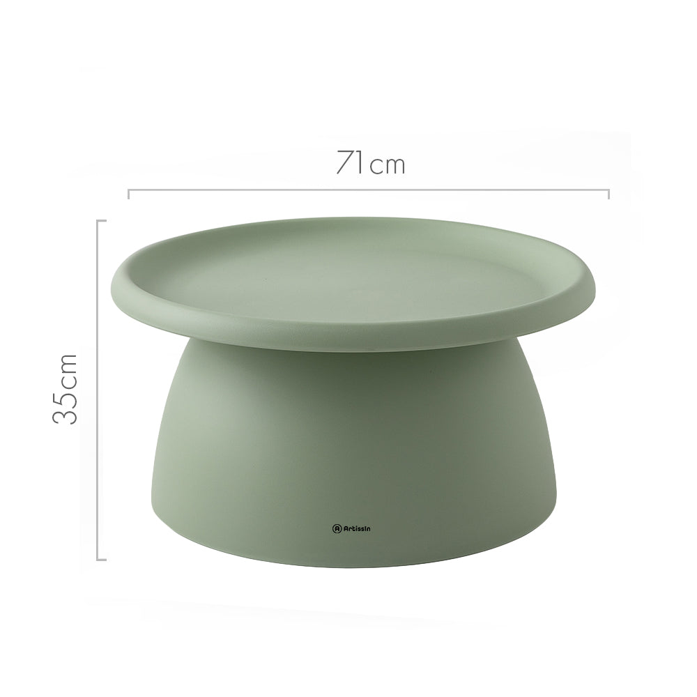 Artiss Coffee Table Mushroom Nordic Round Large Side Table 70CM Green