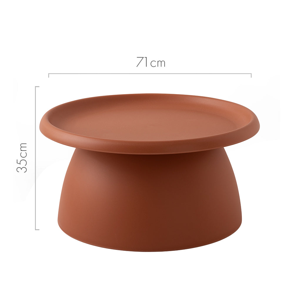 Artiss Coffee Table Mushroom Nordic Round Large Side Table 70CM Pink