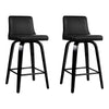 Artiss Set of 2 Wooden PU Leather Bar Stool - Black