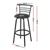 Artiss Set of 4 PU Leather Bar Stools - Black and Steel