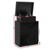 Artiss Bedside Tables Side Table 3 Drawers RGB LED High Gloss Nightstand Black