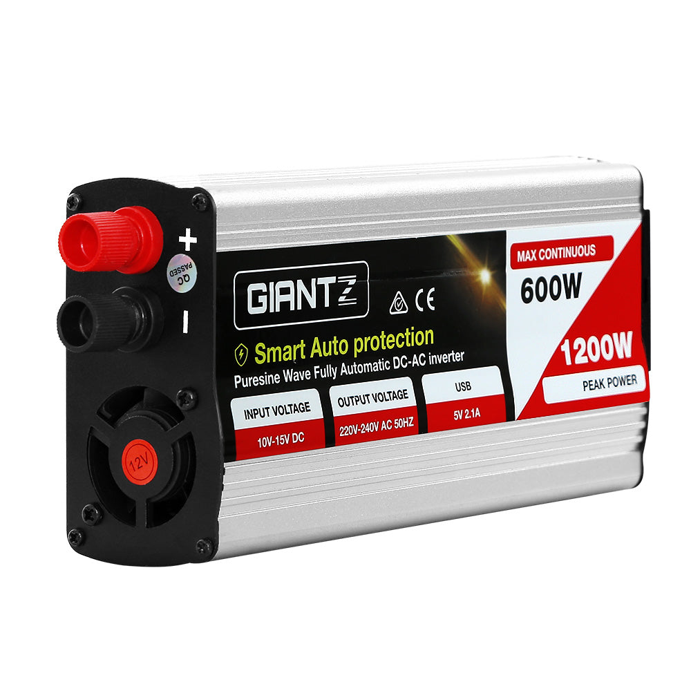 Giantz 600W Puresine Wave DC-AC Power Inverter 