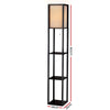 Artiss Led Floor Lamp Shelf Vintage Wood Standing Light Reading Storage Bedroom