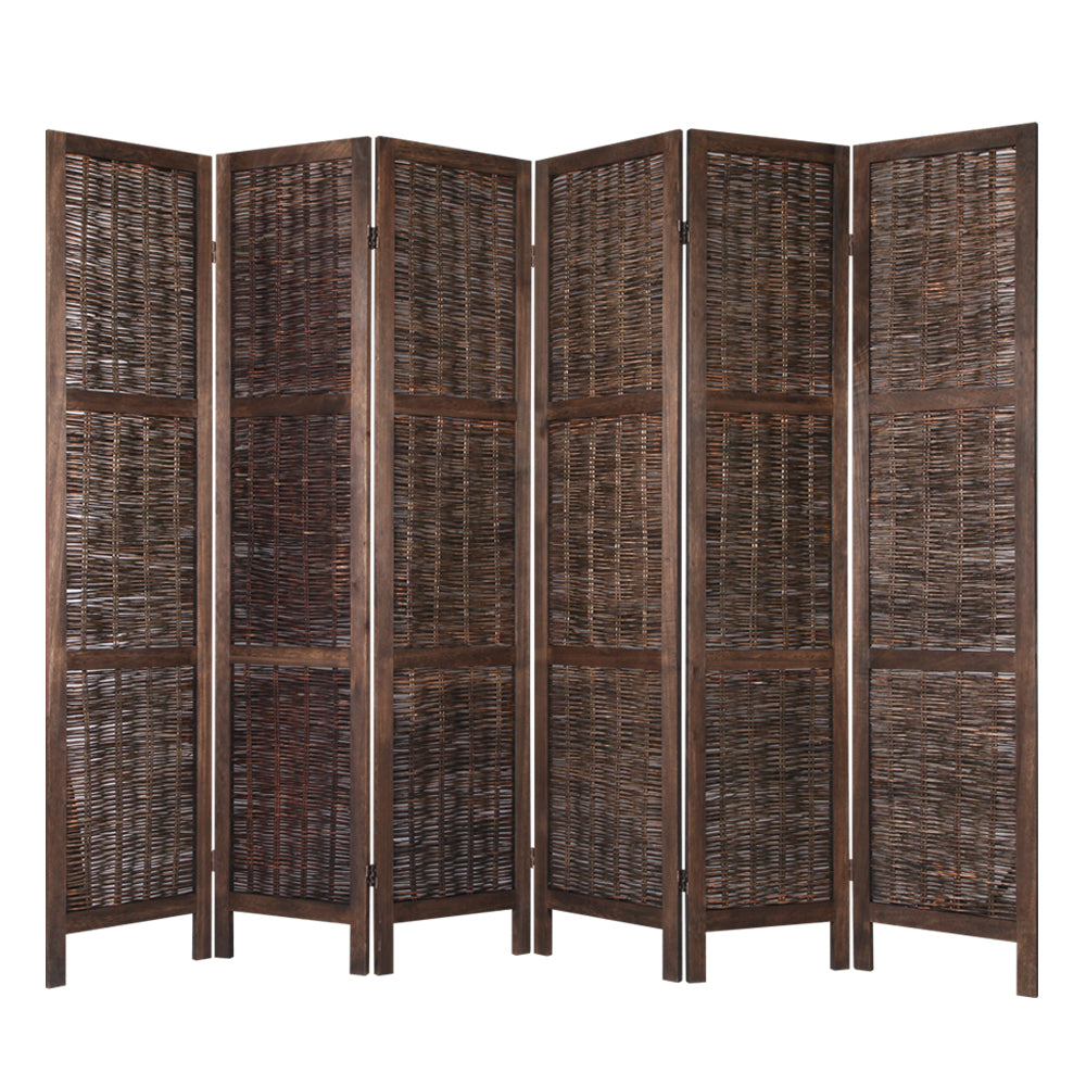 Artiss 6 Panel Room Divider Privacy Screen Foldable Wood Willow Stand