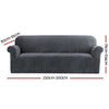 Artiss Velvet Sofa Cover Plush Couch Cover Lounge Slipcover 4 Seater Grey