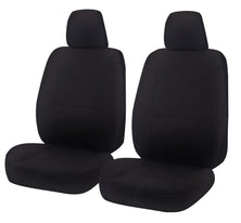 Seat Covers for MITSUBISHI TRITON MQ SERIES 01/2015 - ON DUAL / CLUB CAB UTILITY FRONT 2X BUCKETS BLACK ALL TERRAIN
