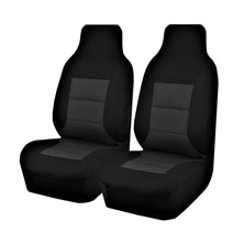 Seat Covers for TOYOTA HI ACE TRH-KDH SERIES 03/2005 - 01/2019 LWB SINGLE / CREW CAB / COMMUTER BUS FRONT 2X HIGH BUCKETS BLACK PREMIUM