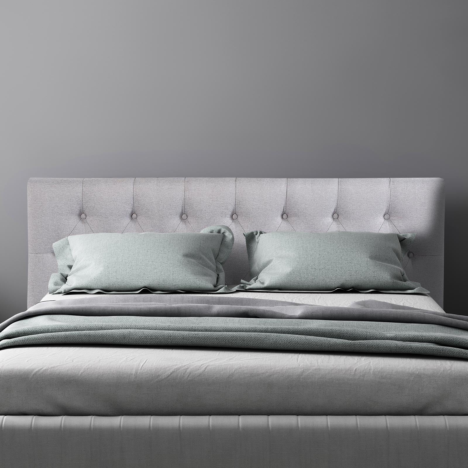 Milano Decor Yorkshire Tufted Bed Head Light Grey - Double