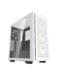 DEEPCOOL CK560 White Mid-Tower Computer Case, Tempered Glass Panel. High-Airflow Performance, 4 x Pre-Installed Fans, Wide and Spacious for Large GPU