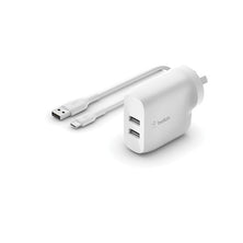 BELKIN BOOST CHARGE Dual USB-A Wall Charger 24W + USB-A to USB-COrange® cable White
