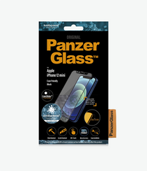 PANZER GLASS Apple iPhone 12 Mini - Black (2713) - CamSlider - Screen Protector - Antibacterial glass, Protects the entire screen, Shock absorbing