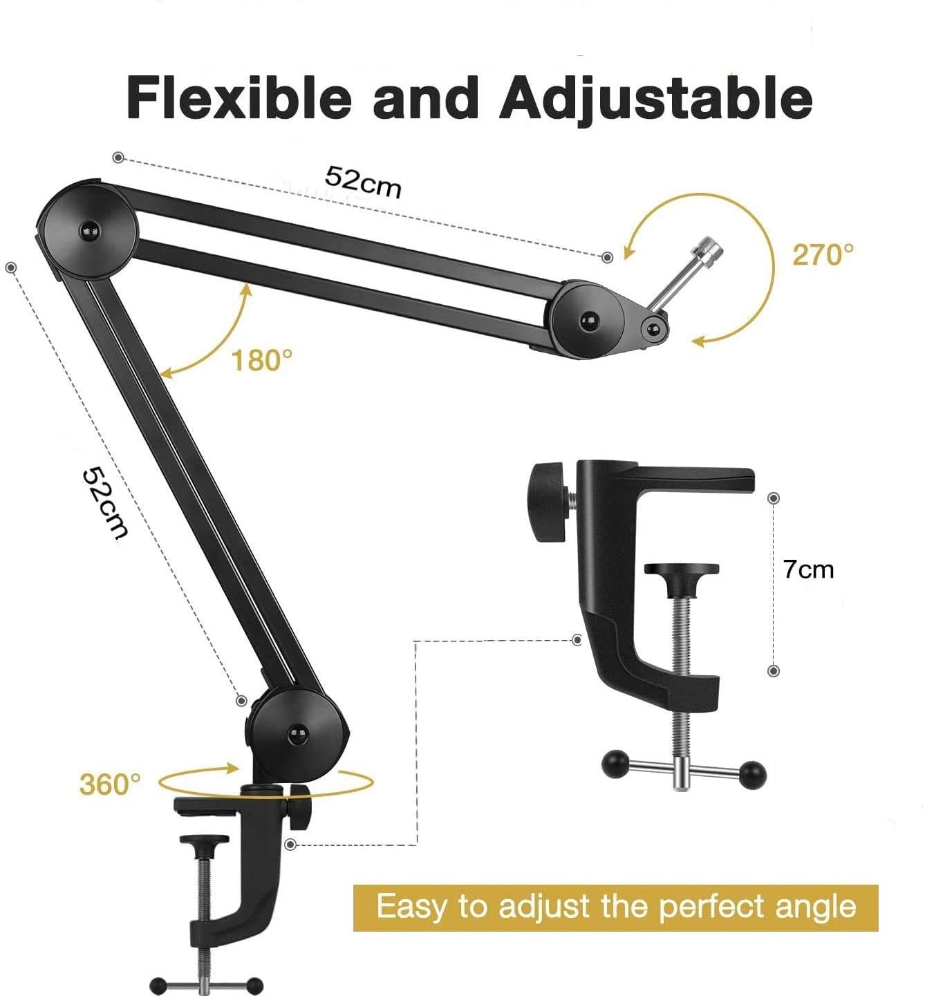 Heavy Duty Microphone Arm Microphone Stand Suspension Scissor Boom Stands with 6