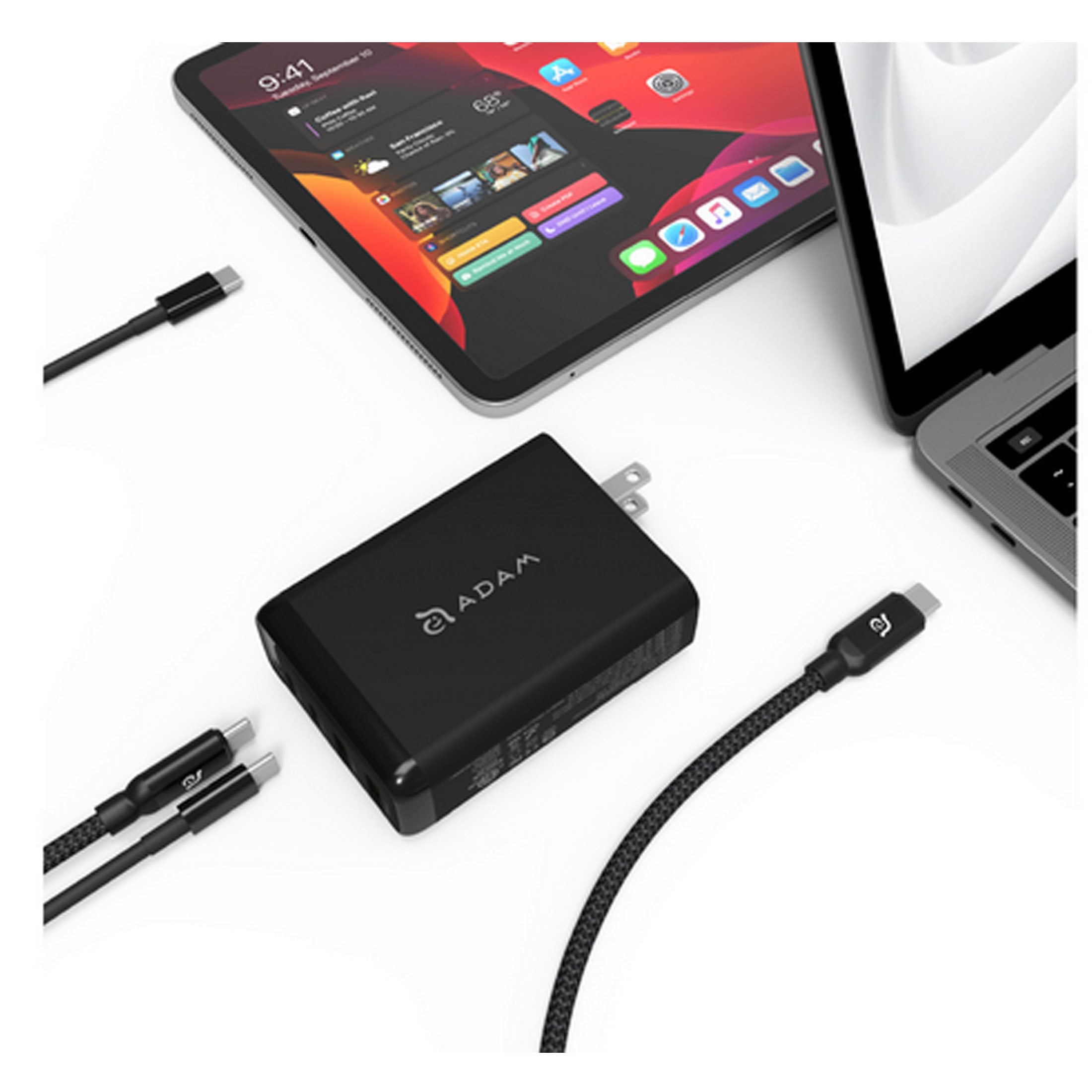 Omnia Pro 100W Fast Power Charger Adaptor USB-C USB-A Black MacBook Laptop iPad iPhone