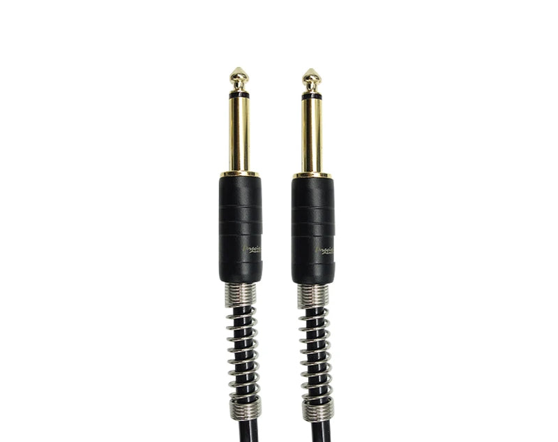 Precision Audio 5 Pack 1/4" To 1/4" 6.35mm Deluxe Coil Studio Guitar Lead Straight to Straight GLEADC10 10m