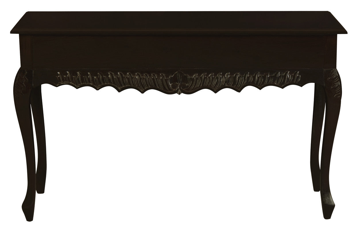 Seine 2 Drawer  Carved Sofa Table (Chocolate)