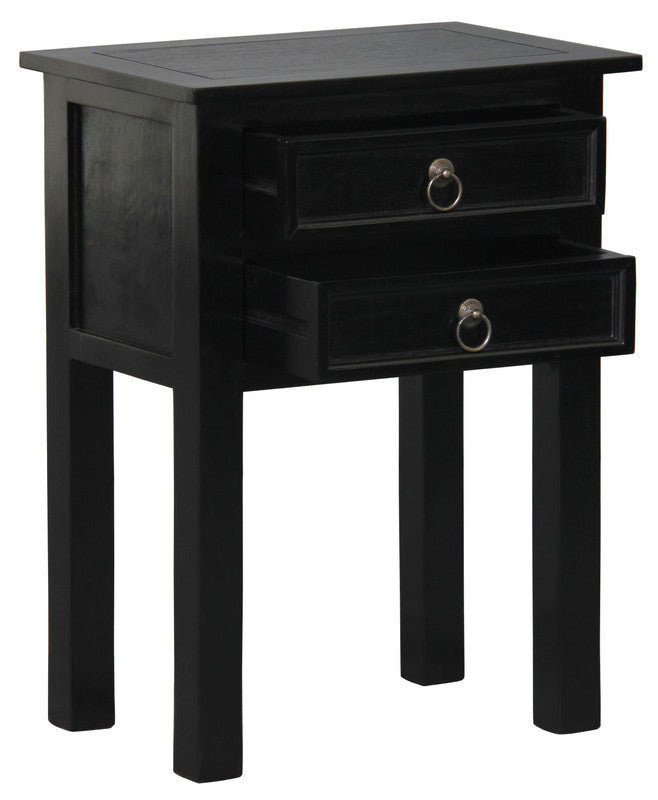 Elliot 2 Drawer Lamp Table (Black)