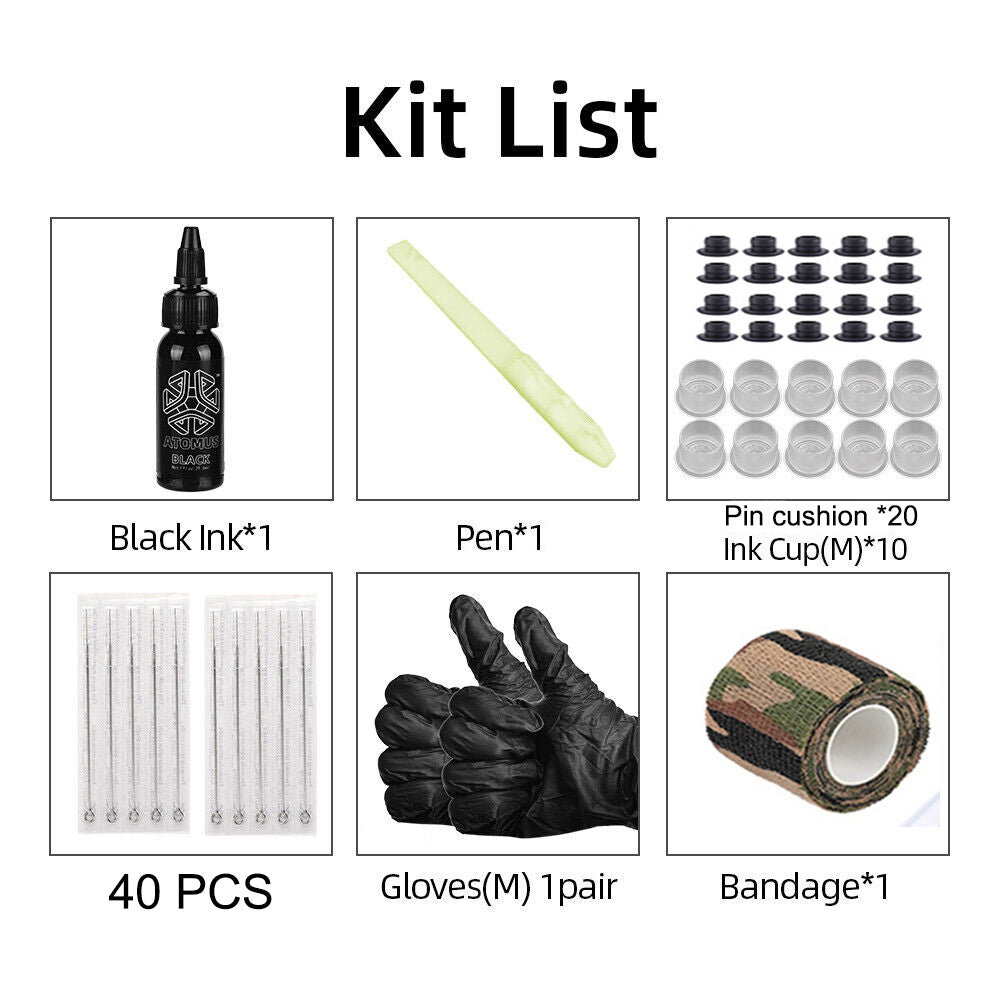 Hand Poke Stick Tattoo Kit - Clean Safe Stick & Poke Tattoo Needles 40PCS AUS