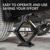 2 Ton Scissor Jack Car Van Wind Up Tyre Lift Chrome Crank Handle Emergency Tool