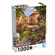 Puzzlers World - Artistic Puzzles Village Garden - 1000 Piece Jigsaw Puzzle