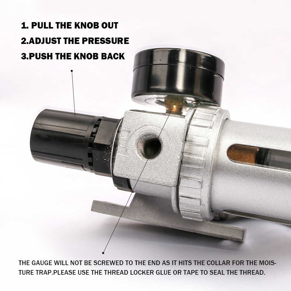 X-BULL Air Compressor Oil Moisture Water Filter Regulator Separator Mount fitting