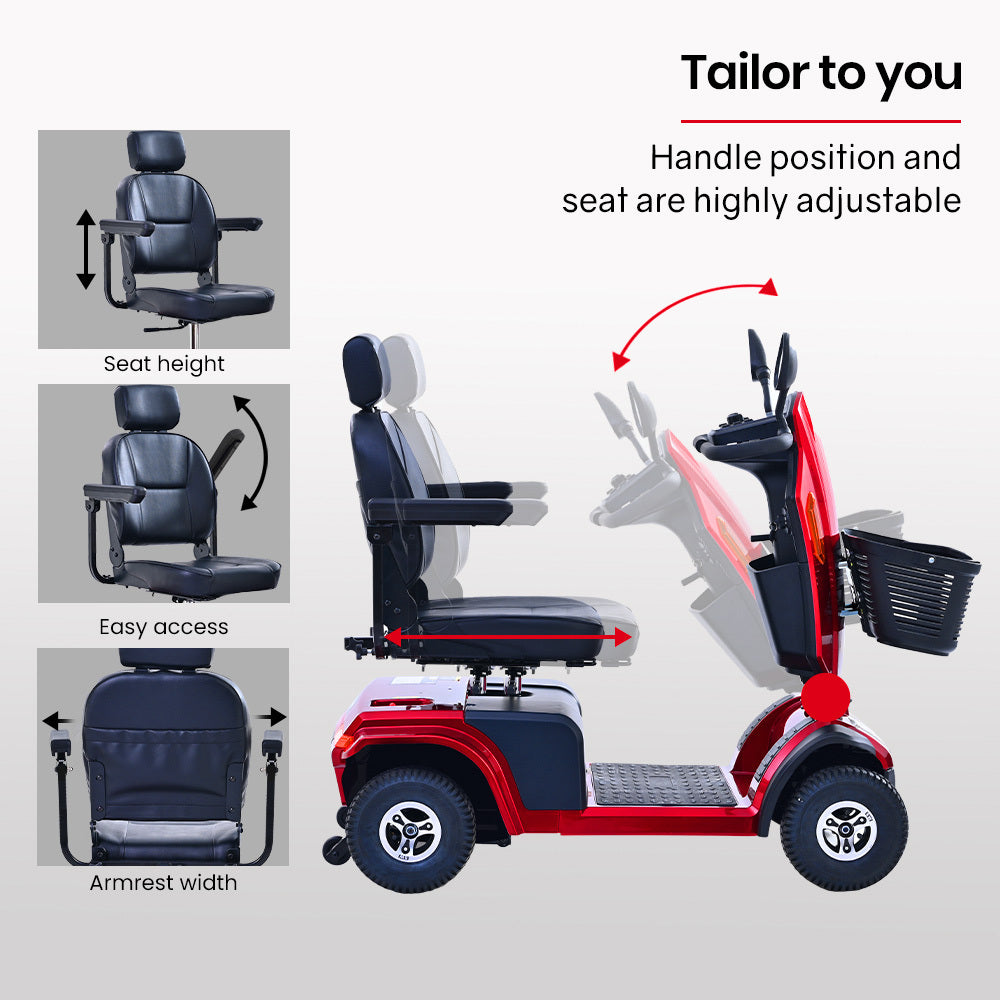 EQUIPMED VentureCruise Mobility Scooter, 30km Max Range, 180kg capacit ...