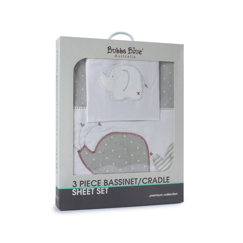 Bubba Blue Petit Elephant Bassinet/Cradle Sheet Set 75331