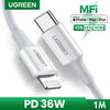 UGREEN 10493 MFI USB-C to  Cable 1M White