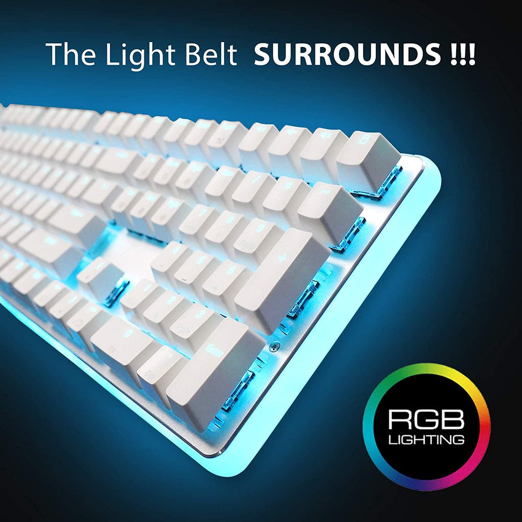 Royal Kludge RK918 RGB Wired Mechanical Keyboard White (Brown Switch)