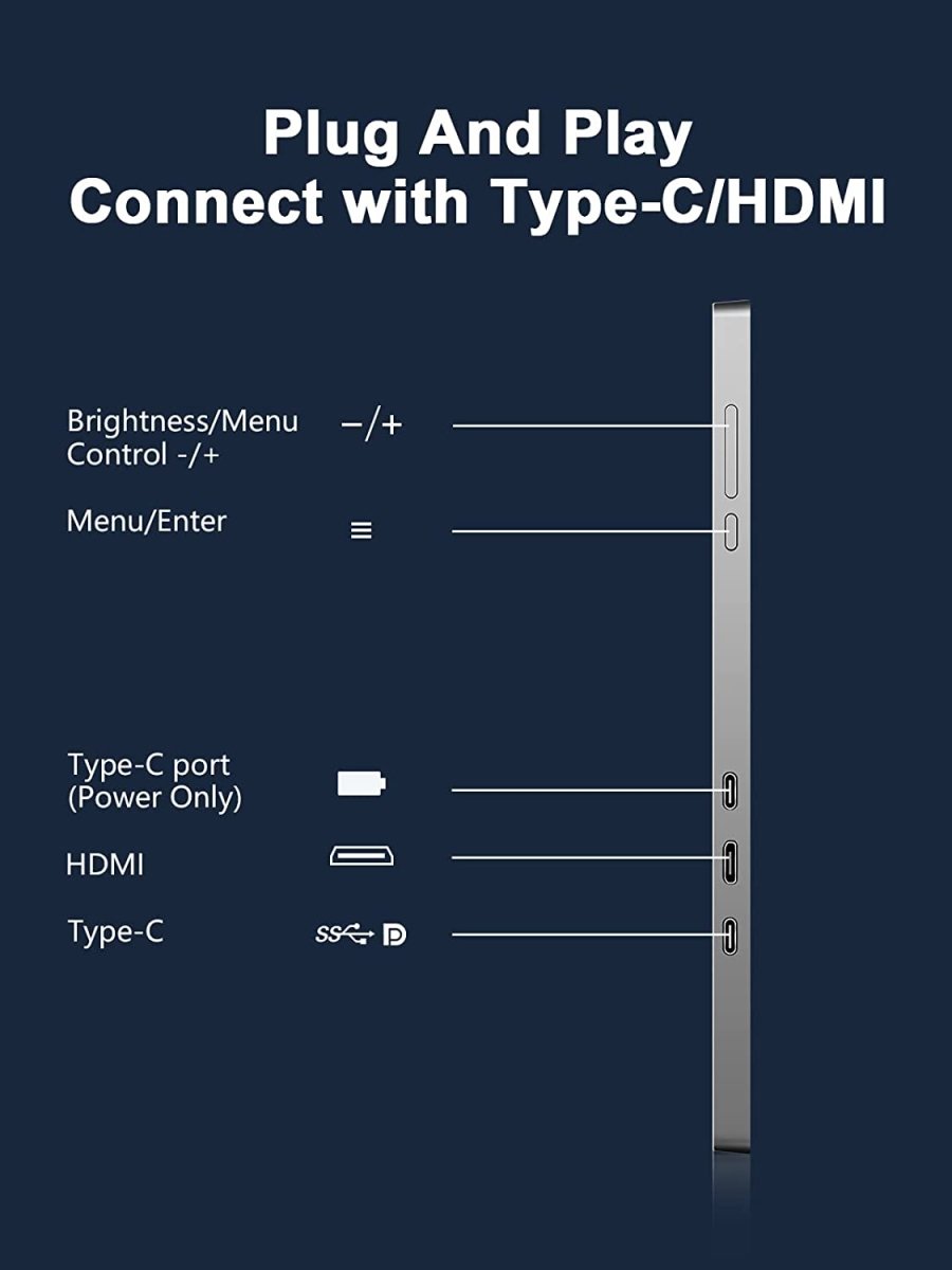 15 Inch Triple Portable Monitor FOPO FHD 1080P HDR IPS Laptop Monitor Screen Extender for Dual Monitor Display, for 15"-17" Laptops & Switch/Xbox/Phone Support Windows/MAC System Type-C/HDMI Port