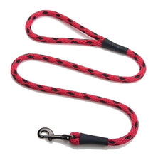 Mendota Clip Leash Large - lengths 1/2in x 6ft(13mm x1.8m) Made in the USA - Black Ice - Red