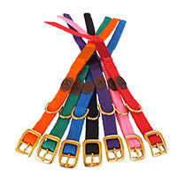 Mendota Doublebraided Coloured Tag Dog Collars -with matching coloured ID tag for engraving - Size 30cm - Made in the USA - Orange