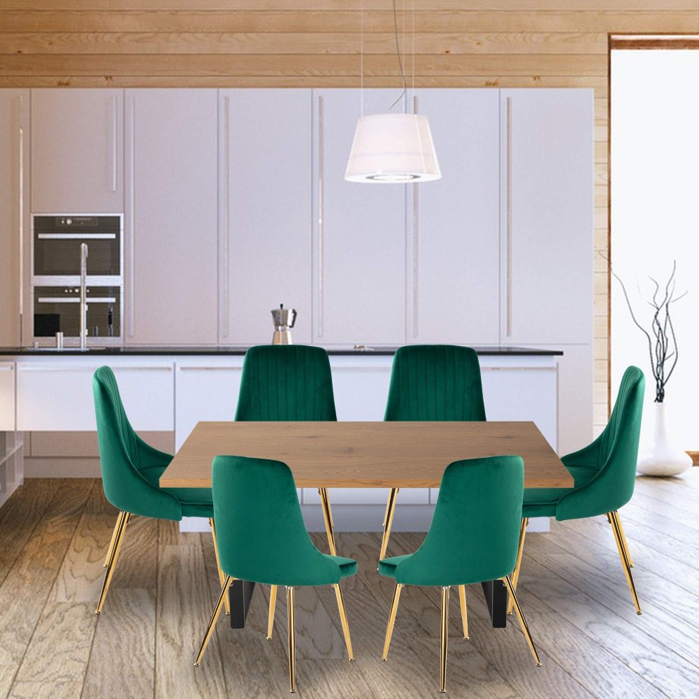 Gourmet Glamour: The Natural Velvet Dining Set