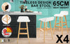 La Bella 4 Set 65cm White Wooden Bar Stool Sophia Leather