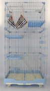 YES4PETS 179 cm Blue Pet 4 Level Cat Cage House With Litter Tray & Wheel 82x57x179 CM