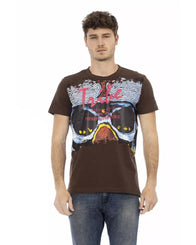 Short Sleeve T-shirt with Round Neck - Front Print 2XL Men